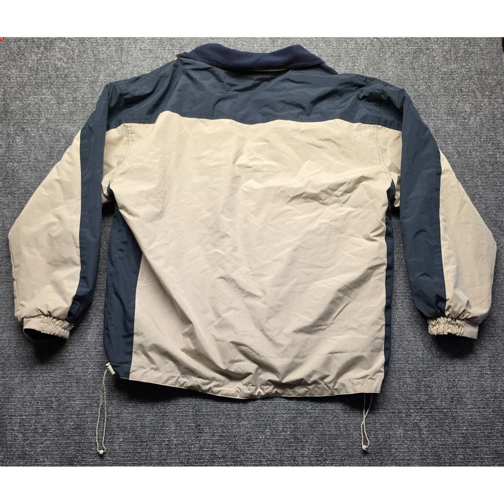 Vintage Alaska Reversible Jacket Full Zip Fleece Lined Nylon Windbreaker Beige N